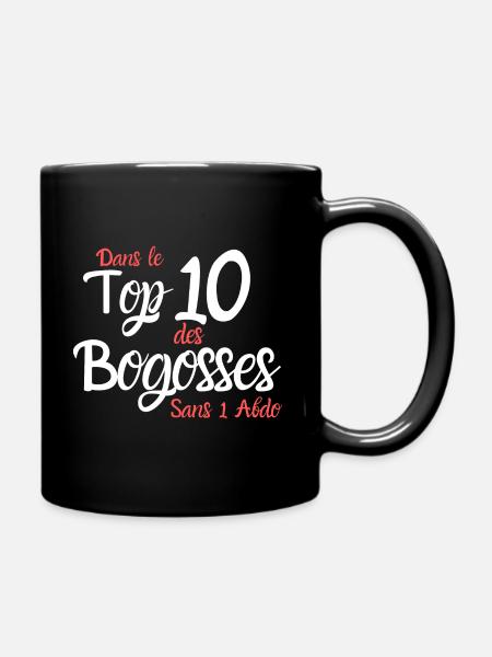 Dans le Top 10 des Bogosses sans 1 abdo - Mug uni - noir