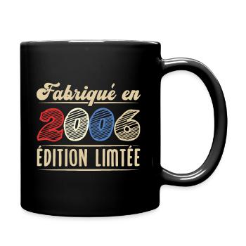 Fabriqué en 2006, Vintage cadeau d'anniversaire - Mug uni - noir - Droite