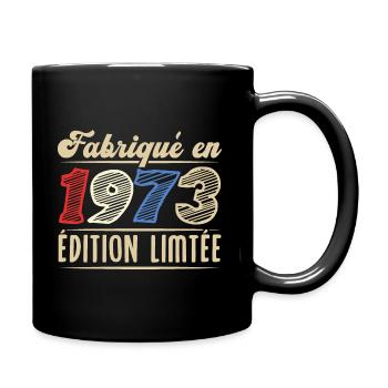 Fabriqué en 1973, Vintage cadeau d'anniversaire - Mug uni - noir - Droite