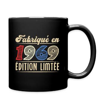 Fabriqué en 1969, Vintage cadeau d'anniversaire - Mug uni - noir - Droite