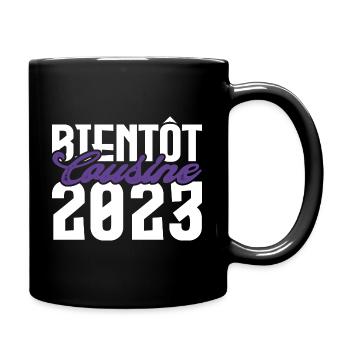 Cadeau Annonce grossesse bientôt Cousine 2023. - Mug uni - noir - Droite