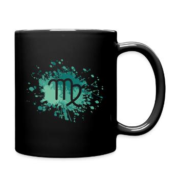 Éclaboussure de couleur du symbole de la Vierge du zodiaque - Mug uni - noir - Droite