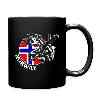 NORWAY Elch Norwegen Tier Wildnis Wilsigns - Tasse einfarbig - Schwarz - Rechts