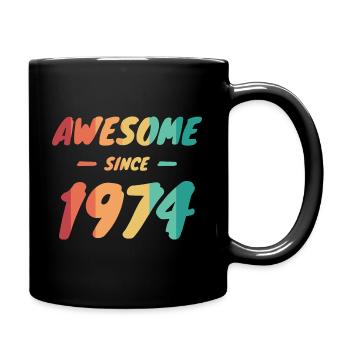 Awesome Since 1974 Geschenkidee Vintage - Tasse einfarbig - Schwarz - Rechts