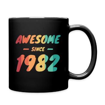 Awesome Since 1982 Geschenkidee Vintage - Tasse einfarbig - Schwarz - Rechts