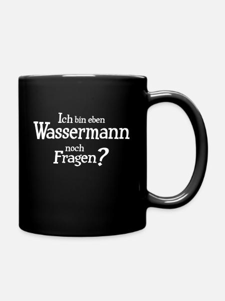 Sternzeichen Wassermann - Tasse einfarbig - Schwarz