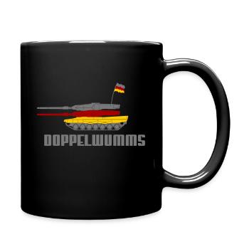 Leopard Doppelwumms - Tasse einfarbig - Schwarz - Rechts