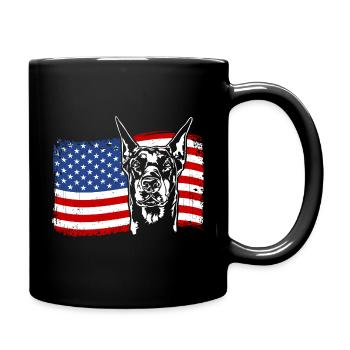 Doberman America Flag Dogs Wilsigns - Mug uni - noir - Droite