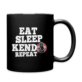 Japanischer Schwertkampf Kendo - Tasse einfarbig - Schwarz - Rechts