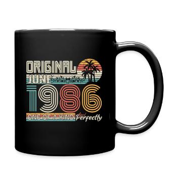 June 1986 June anniversary June 1986 - Full Colour Mug - black - Right