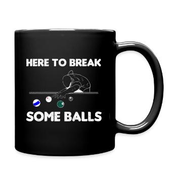 Poolspieler Billardspieler - Tasse einfarbig - Schwarz - Rechts