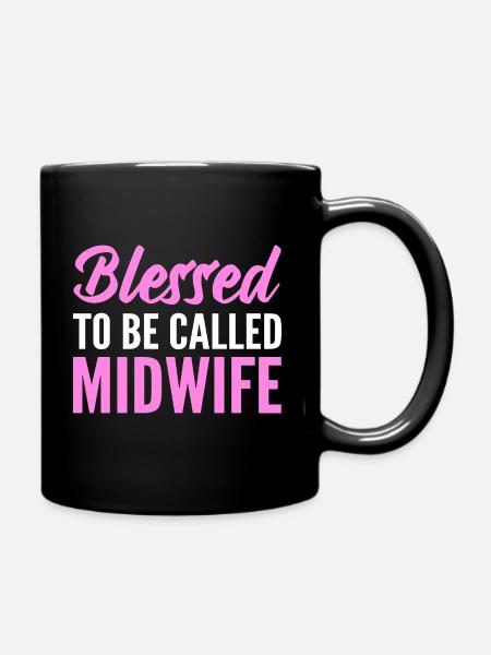 Gesegnete Hebamme Geburtshelfer - Tasse einfarbig - Schwarz