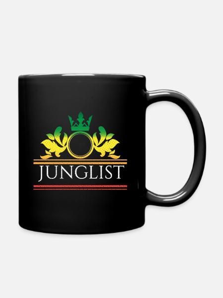 Junglist Drum N Bass DNB Festival Rave Design DJ - Full Colour Mug - black