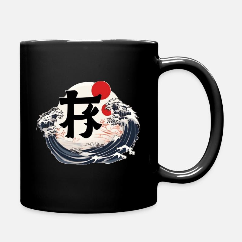 Japanisches Zeichen mit Wasser - Tasse einfarbig - Schwarz