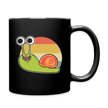 Lustige Schnecke Malakologe - Tasse einfarbig - Schwarz - Rechts