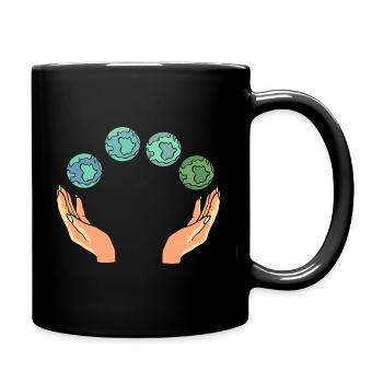 Rette die Erde Umweltschützer - Tasse einfarbig - Schwarz - Rechts