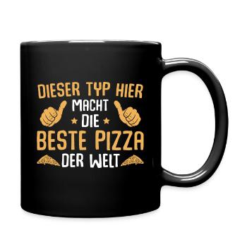 Pizza backen Bester Pizzabäcker - Tasse einfarbig - Schwarz - Rechts