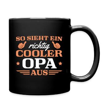 Großvater Spruch Cooler Opa Vatertag - Tasse einfarbig - Schwarz - Rechts