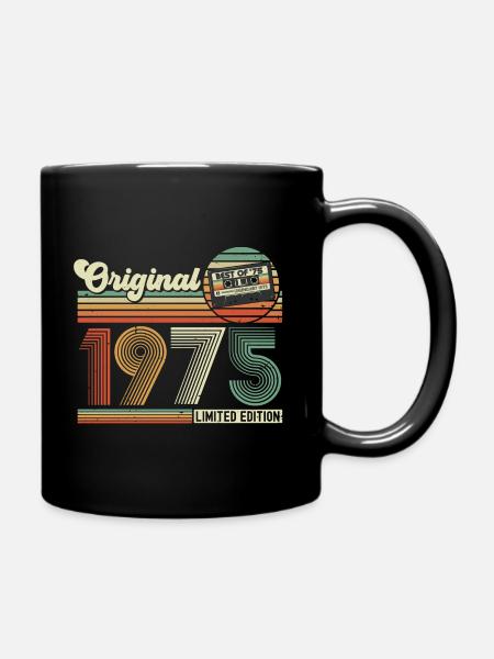 Original 1975 Jahrgang Vintage Retro Geburtstag - Tasse einfarbig - Schwarz