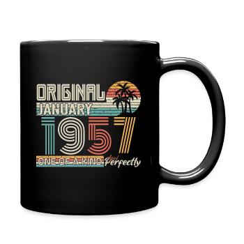 Januar 1957 Geburtstag Januar 1957 Geschenk - Tasse einfarbig - Schwarz - Rechts