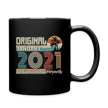Januar 2021 Geburtstag Januar 2021 Geschenk - Tasse einfarbig - Schwarz - Rechts