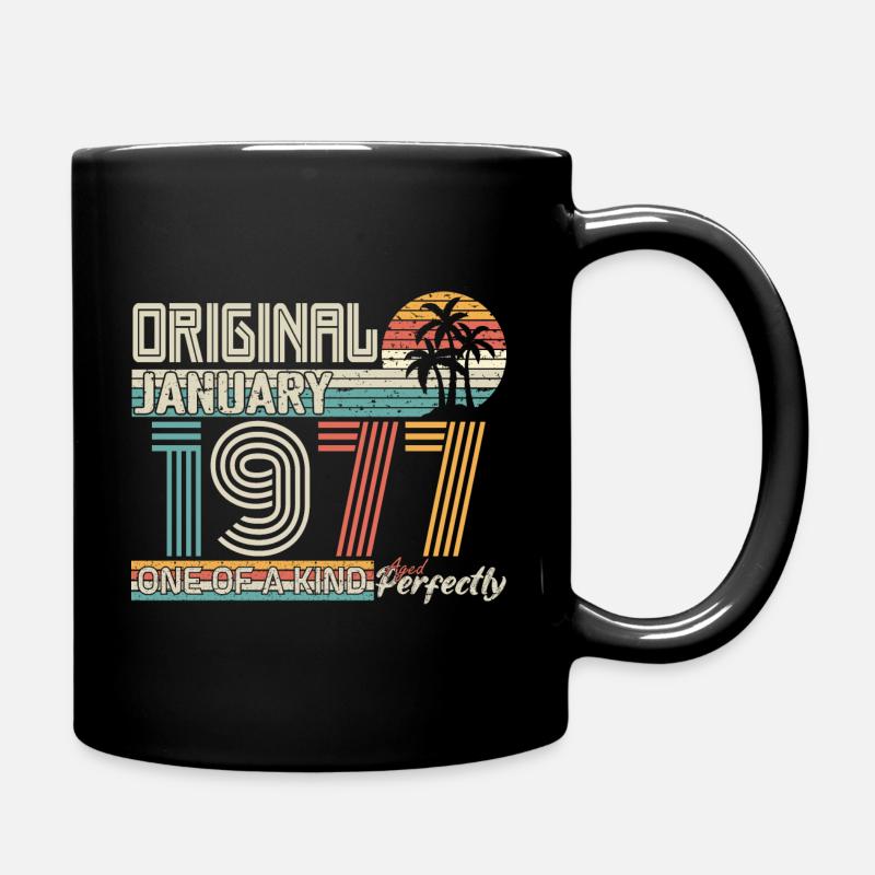 Janvier 1977 anniversaire Janvier 1977 cadeau - Mug uni - noir