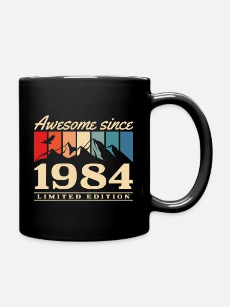 Berge Vintage 1984 Jahrgang geboren Geburtstag - Tasse einfarbig - Schwarz