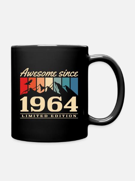 Berge Vintage 1964 Jahrgang geboren Geburtstag - Tasse einfarbig - Schwarz