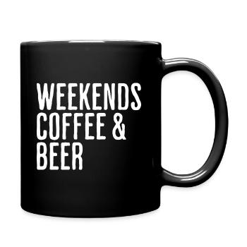 Kaffee- und Bierwochenenden Comedy-Wochenende - Tasse einfarbig - Schwarz - Rechts