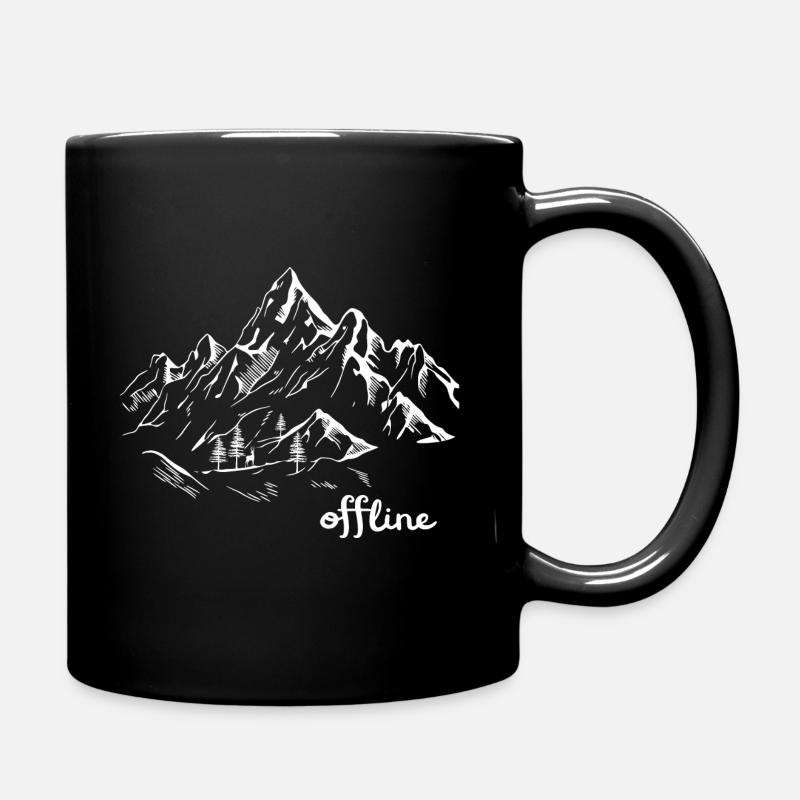 offline mountain landscape hike - Full Colour Mug - black