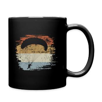 Gleitschirm - Retro - Vintage - Silhouette - Tasse einfarbig - Schwarz - Rechts
