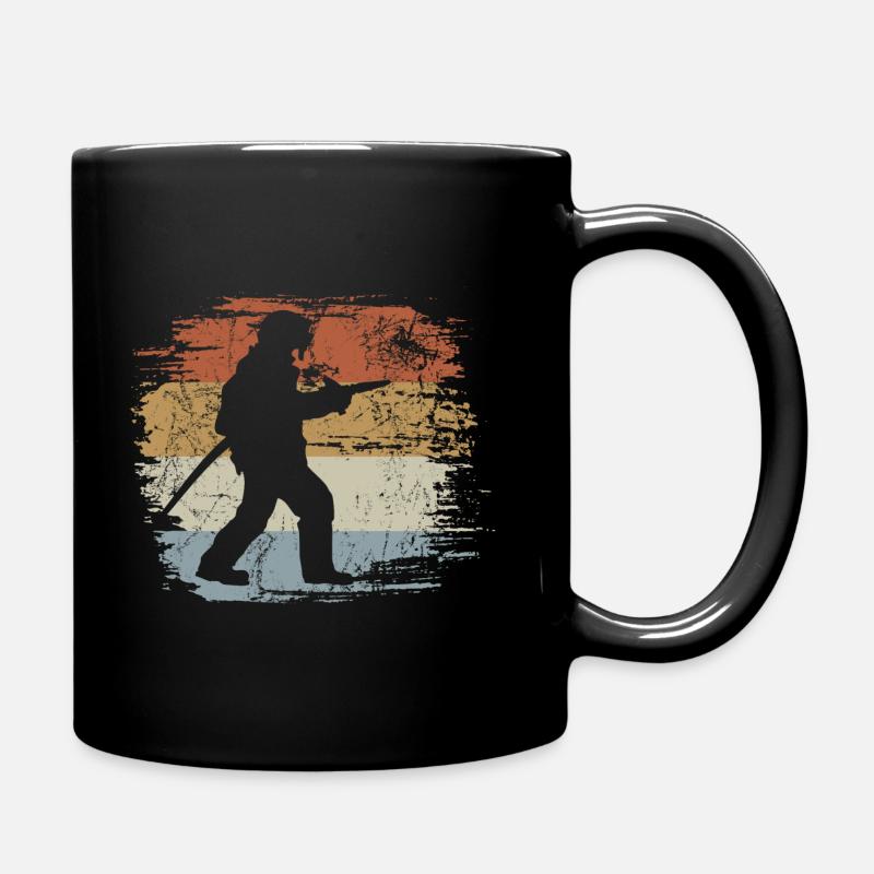 Feuerwehrmann Retro - Vintage - Silhouette - Tasse einfarbig - Schwarz