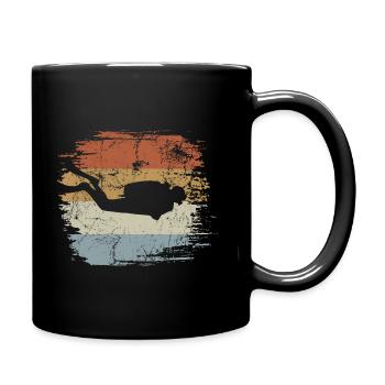 Diving - Retro - Vintage - Silhouette - Full Colour Mug - black - Right