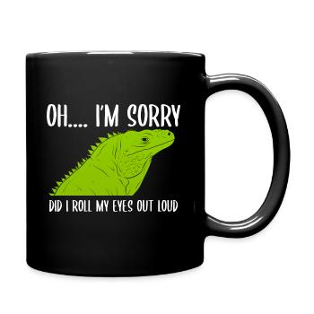 Lustiger Leguan Serpentologe - Tasse einfarbig - Schwarz - Rechts