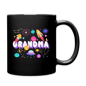 Oma Weltraum Geburtstagsfeier Familie Jungen - Tasse einfarbig - Schwarz - Rechts