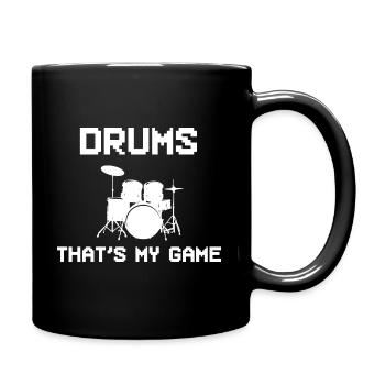 Lustiger Schlagzeuger Musiklehrer - Tasse einfarbig - Schwarz - Rechts
