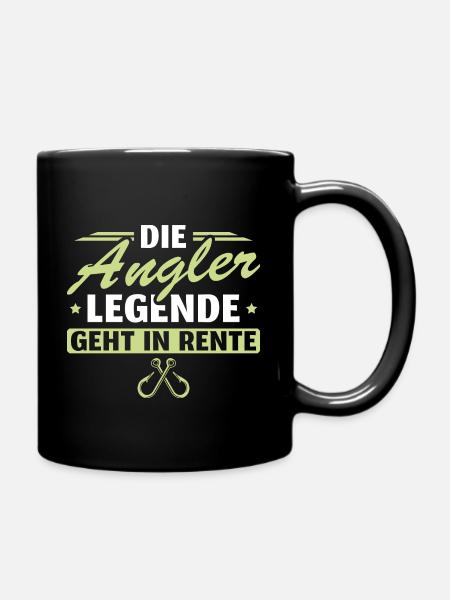 Ruhestand Angler in Rente - Tasse einfarbig - Schwarz