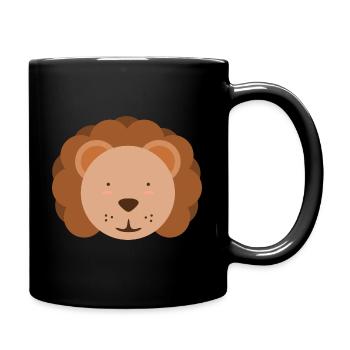 Niedlicher Löwe - Tasse einfarbig - Schwarz - Rechts
