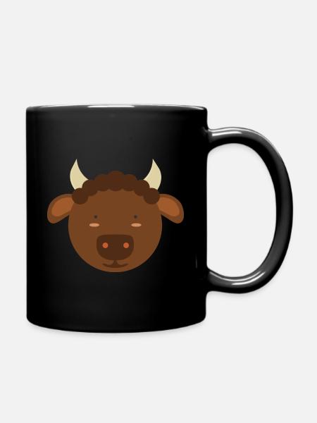 Cute Bison - Full Colour Mug - black