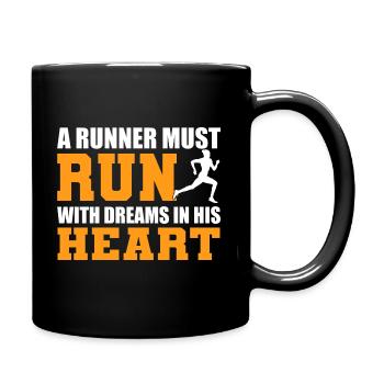 Marathon-Liebhaber Marathon-Rennfahrer - Tasse einfarbig - Schwarz - Rechts