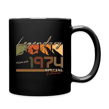 Berge Vintage 1974 Jahrgang Geburtstag - Tasse einfarbig - Schwarz - Rechts