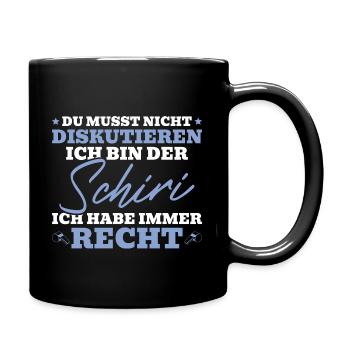 Schiri Humor Fußball Schiedsrichter - Tasse einfarbig - Schwarz - Rechts