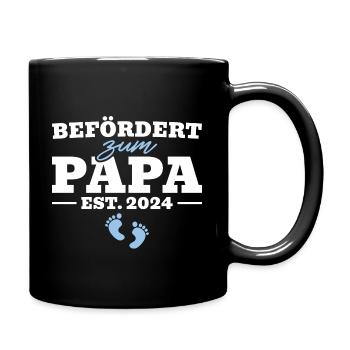 Befördert zum Papa 2024 Babyparty - Tasse einfarbig - Schwarz - Rechts