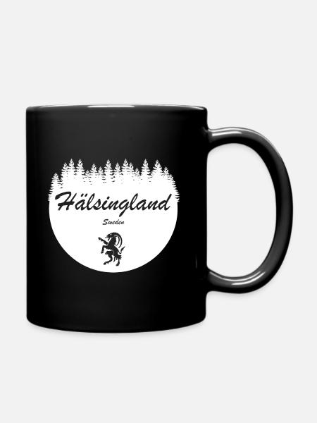 Hälsingland Sweden Stickers Holiday Bock - Full Colour Mug - black