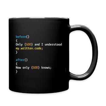 Nur Gott und ich verstehen meinen Code - Tasse einfarbig - Schwarz - Rechts