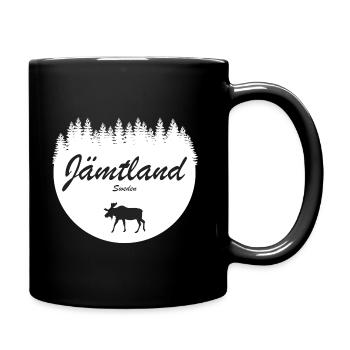 Jämtland Schweden Aufkleber Urlaub Elch Norden - Tasse einfarbig - Schwarz - Rechts