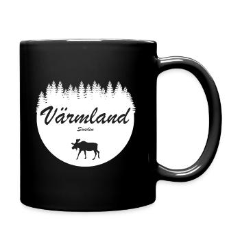 Värmland Schweden Aufkleber Urlaub Elch Norden - Tasse einfarbig - Schwarz - Rechts