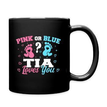 Pink Or Blue Tia Loves You - Tia Aunt - Mug uni - noir - Droite