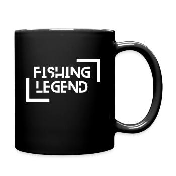 fishing legend fisherman fishing - Tasse einfarbig - Schwarz - Rechts
