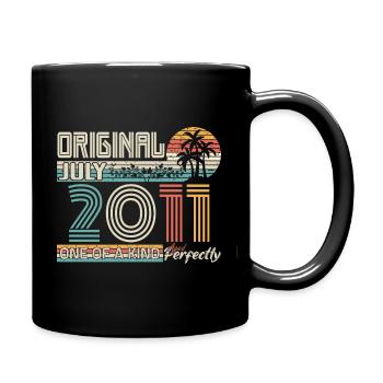 Juli 2011 Geburtstag Juli 2011 Geschenk - Tasse einfarbig - Schwarz - Rechts